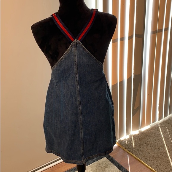 M1858 created for Macy’s denim jumper mini dress - Picture 7 of 10